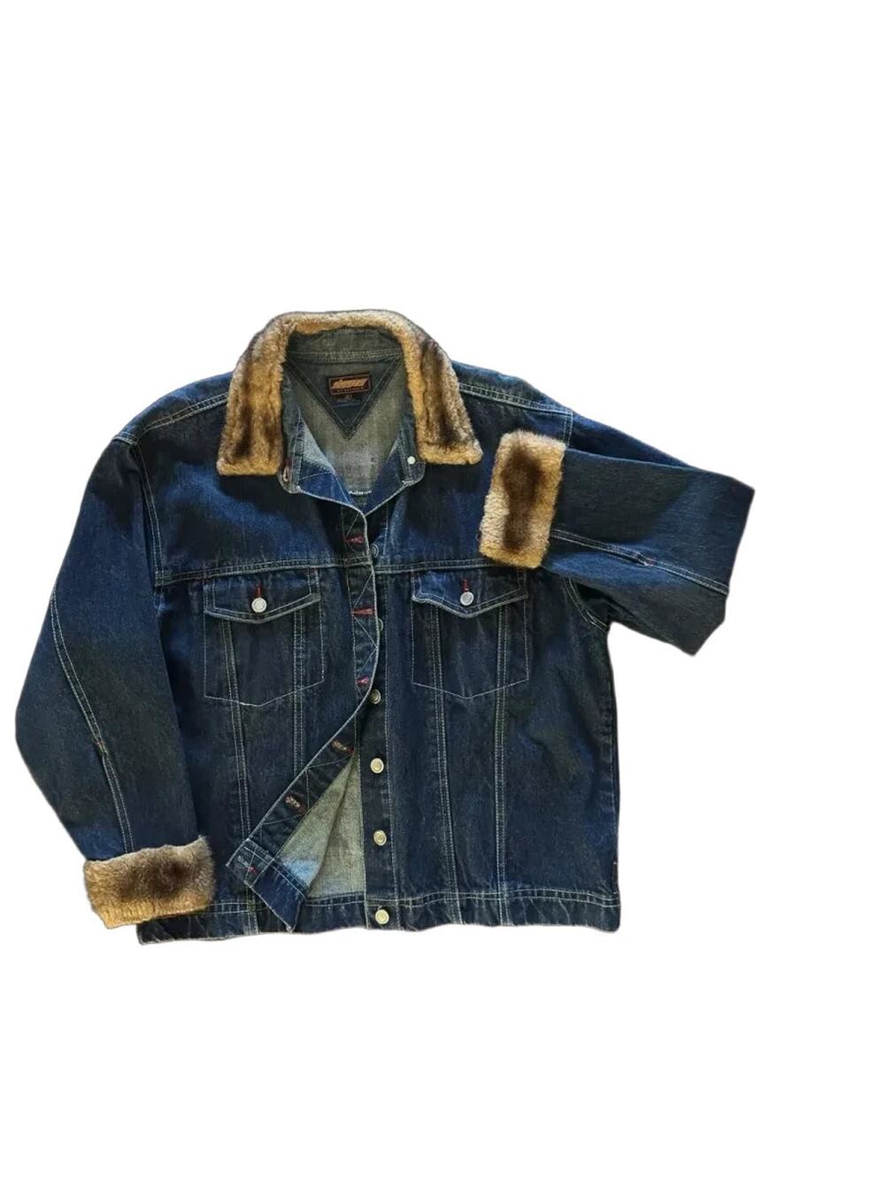 Standard Redefined Denim Jacket Faux Fur Lining Patchwork
